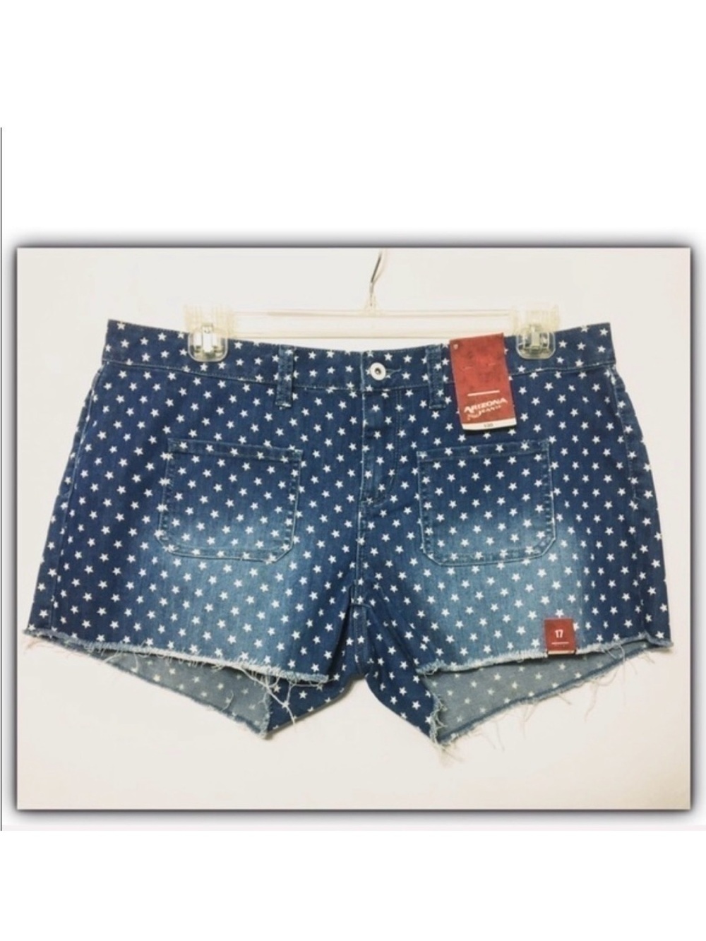 ARIZONA Jean co. Star Spangled denim short shorts Jr 17
